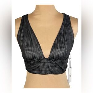 GIGI C ~Black Textured Women's Bralette NWT Large
